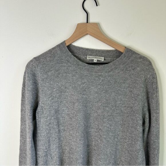 White + Warren Heather Gray cashmere Knit Top size Medium - Picture 2 of 11
